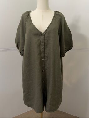 Wilfred by Aritzia Aperitif Organic Linen Mini Dress - Olive Green